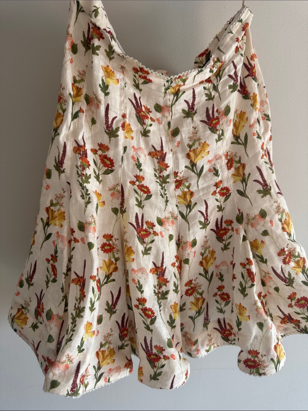 Agua by Agua Bendita Linen Floral Print Skirt